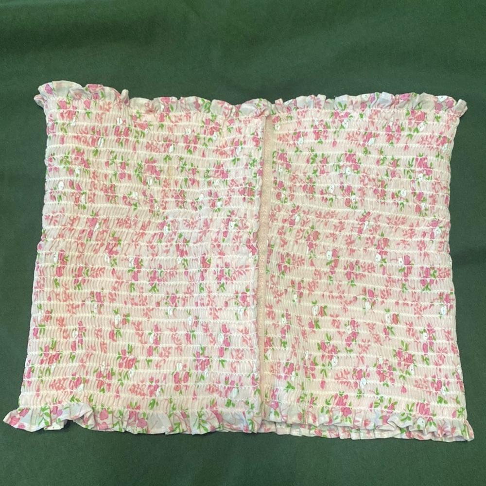 Pink floral binder/tube top